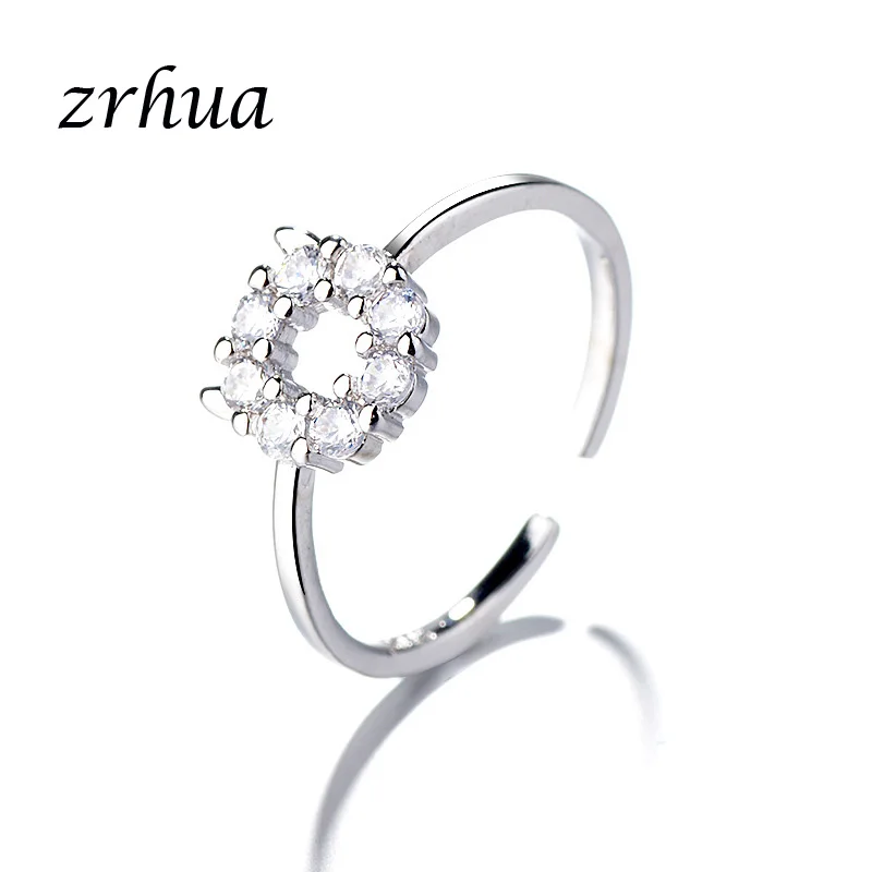 ZRHUA одежда высшего качества кольца из стерлингового серебра 925 для женщин Свадебные обручение аксессуары фианит ювелирные изделия большая акция