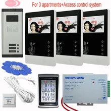Monitor Video Intercom Doorbell 4.3inch Color Video Doorphone Door Entry Intercom Systems Residential Security 3 Keys Intercom