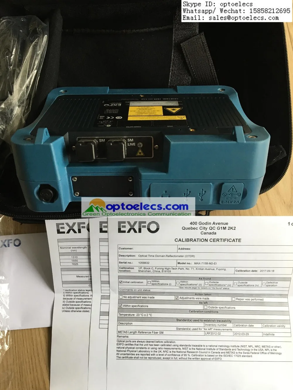 Оригинальный EXFO MAX 715B M2 MAXTESTER OTDR 1310/1550nm Live 1625nm три длины волны