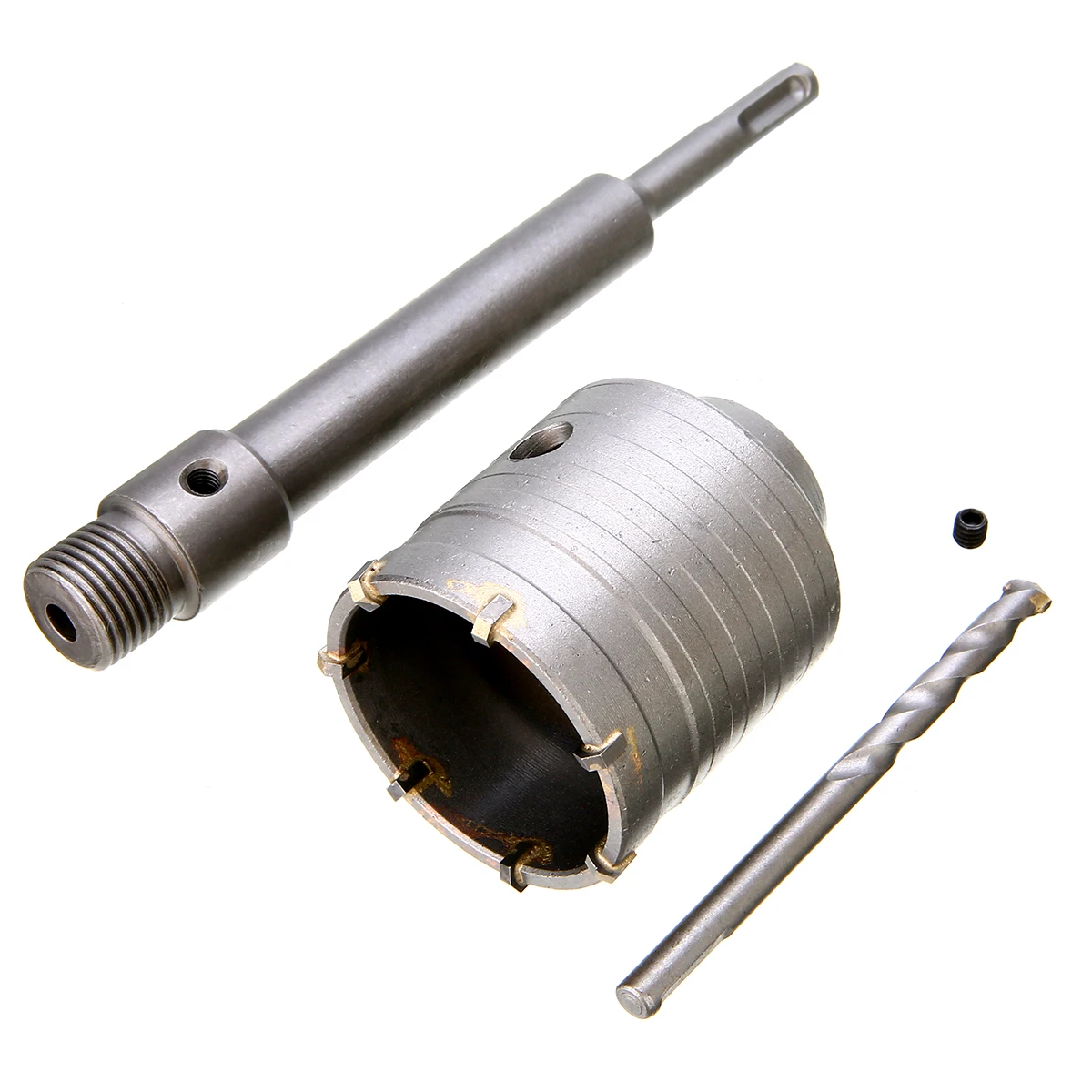 

1 Set 58mm Metal Concrete Drill Bit Wall Hole Saw Cutter Kit 200mm Rod For Brick Cement Stone