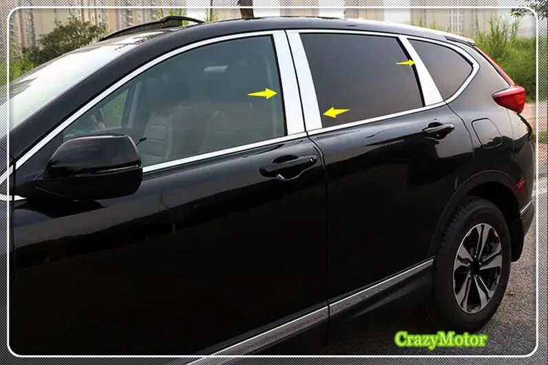 For Honda CRV 2017 2018 stainless steel center pillar window trim 6pcs/set Car Styling