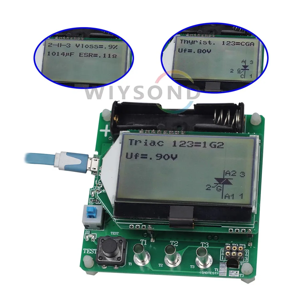 M083 ESR02 транзистор Тесты er Диод Триод индуктивности постоянной ёмкости, универсальный конденсатор резистор MOS/PNP/NPN цифровой измеритель иммитанса Multimete+ Тесты зажим контакта