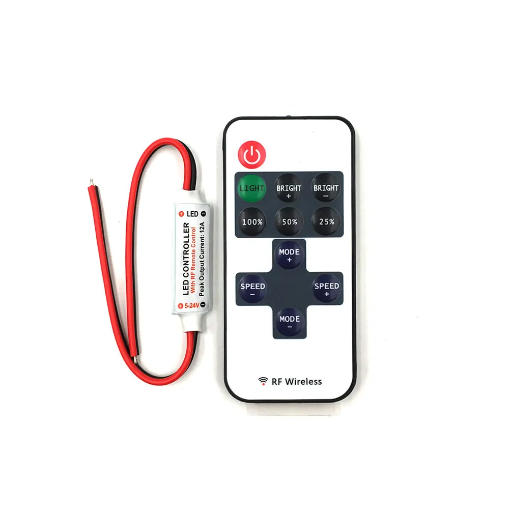 5 24V Мини RF Беспроводной светодиодный Управление 5V 12V LED диммер для полосы лампы