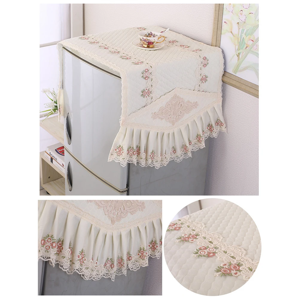 

Household Refrigerator Dust Cover Lace Cloth Refrigerator Cover Sets Kitchen Washing Machine Cover Home Decoration Supplies