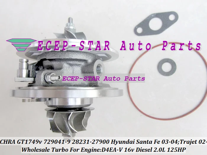 Turbo Cartridge CHRA For HYUNDAI Santa Fe Trajet 2002- D4EA-V 2.0L GT1749V 729041 28231-27900 729041