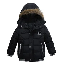 Куртка для маленьких мальчиков г. Осенне-зимние куртки для мальчиков, пальто детская теплая верхняя одежда с меховым капюшоном, пальто для мальчиков, одежда детская куртка