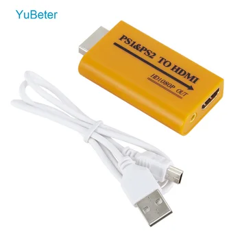 

YuBeter For PS1/PS2 to HDMI Adapter Converter Up to1080p Output For Monitor Projector Convert Video/Audio for Game Plug and Play
