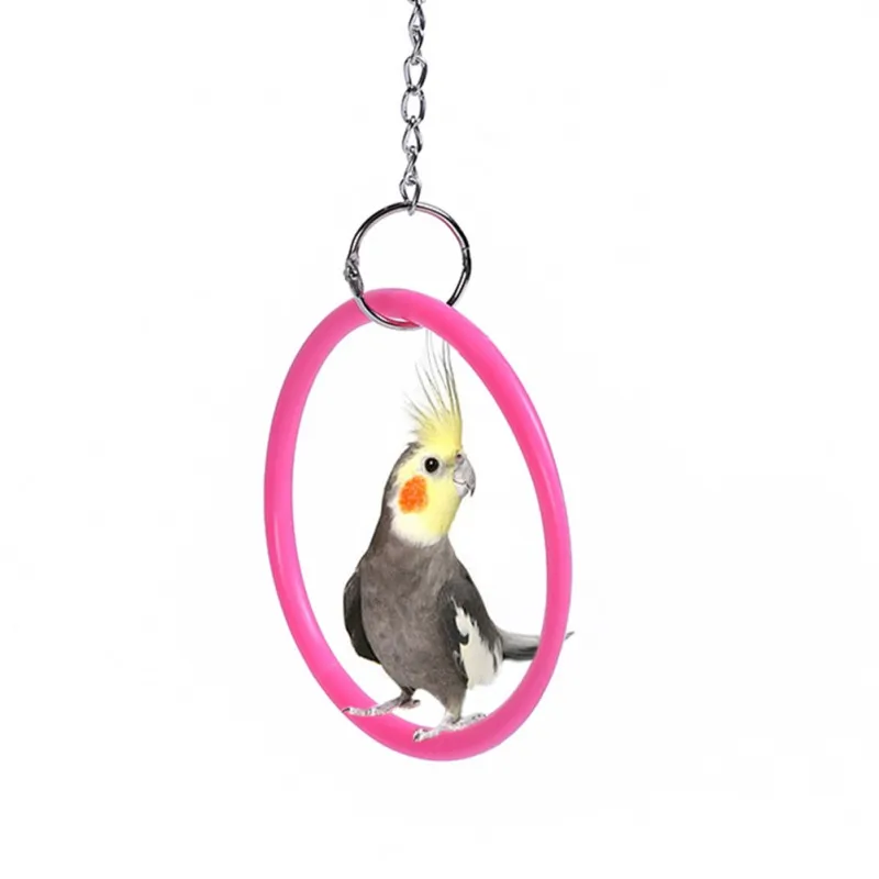 

Bird Parrot Chew Toy Hanging Swing Rings For Birds Standing Bird Stand Holder Bird Cage Hanging Decoration Pet Toy Supplies