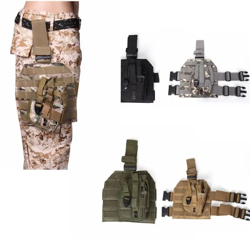 

Outdoor Tactical MOLLE Drop Leg Bag Platform Panel with Pistol Holster Adjustable Nylon Magazine Pouch Bag