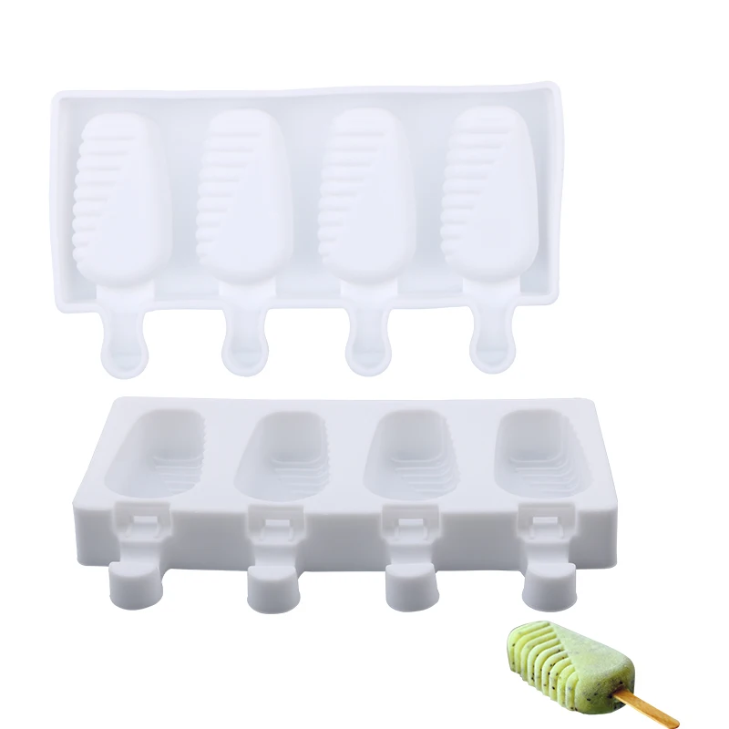 SHENHONG 4 полости 3D силиконовые формы для мороженого эскимо формы производитель замороженные формы с палочками