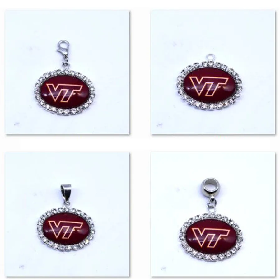 

Pendant Charms Rhinestone Virginia Tech Hokies Charms Basletball Sports Dangle Charms for Women Men Diy Jewelry Fashion