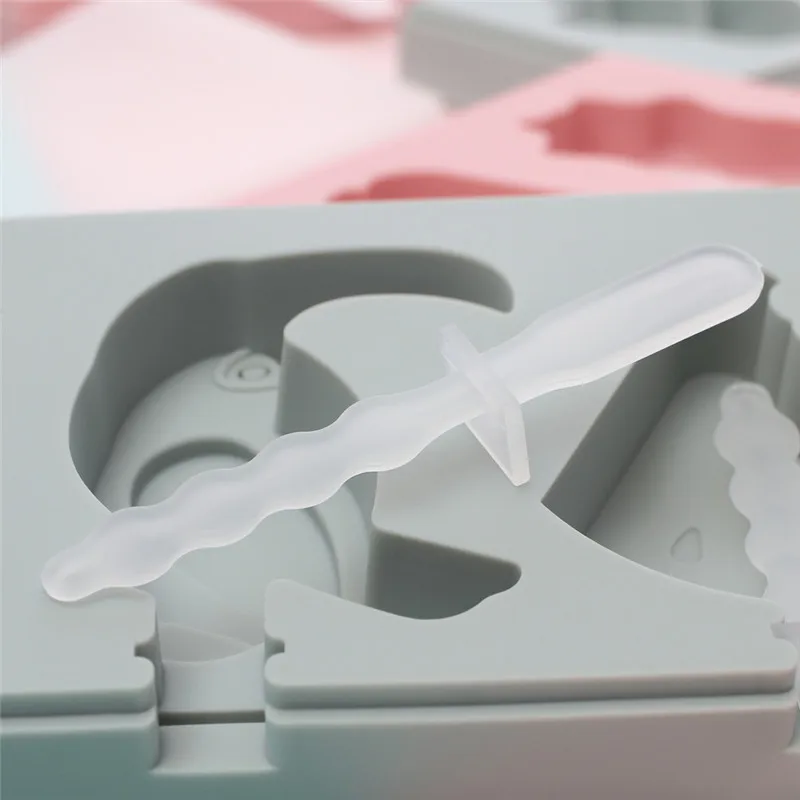 Covered Cartoon 3 Piece Ice Cream Ice Cube Mold Kitchen 2 Colors Multi-type Silicone Homemade Manual Diy Ice Cream Mold Home