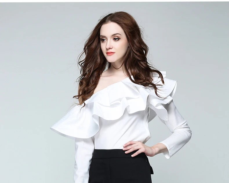  Long Sleeve Blusas Sexy Strapless  (21)