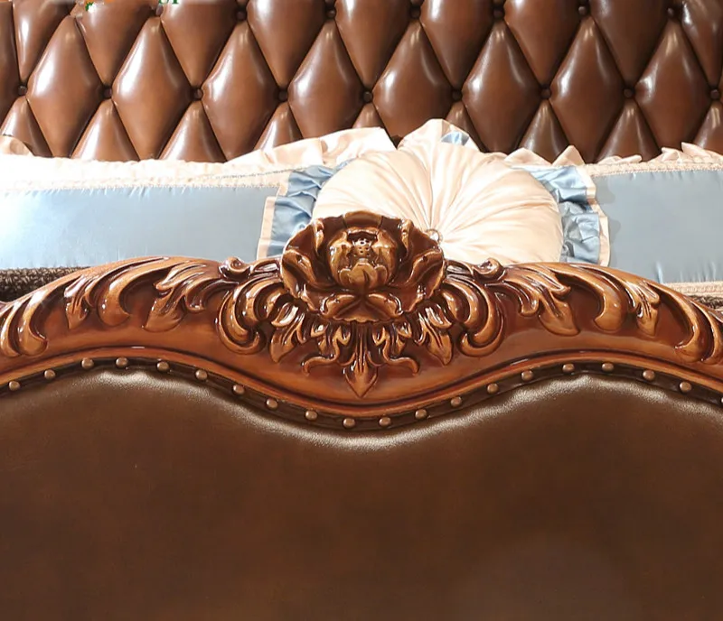 European Style Luxury Classic Design Solid Wood Double Bed European Style Luxury Classic Design Solid Wood Double Bed