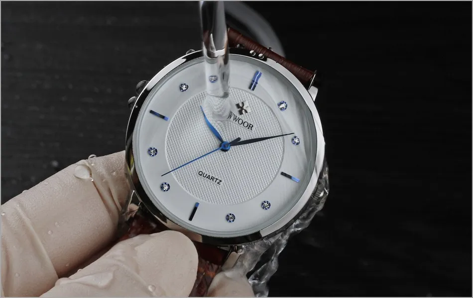 WWOOR  Watch for Men Brown Leather Classic 50M Waterproof Luxury Men's Wrist Watch Japanese Quartz Movement Thin Male Clock (2)