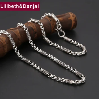 

Buddha Necklace 100% 925 Sterling Silver Women Mantra Scripture Pearl chain Long Best Friend Necklace Pendant Jewelry 2018 N05