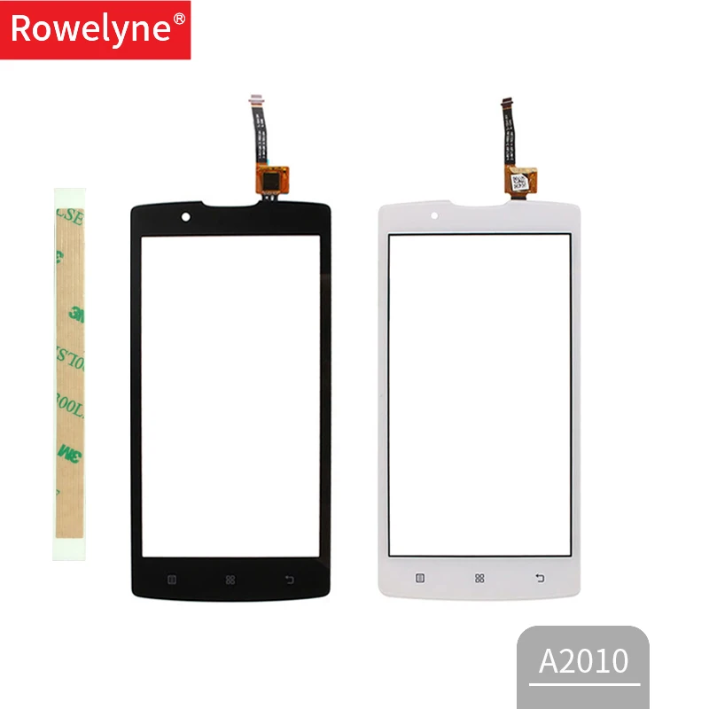 Сенсорный экран для lenovo A2010 2010, сенсорный экран, стекло, дигитайзер, сенсорная панель, белый, черный, запасные части для мобильного телефона, лента 3 м