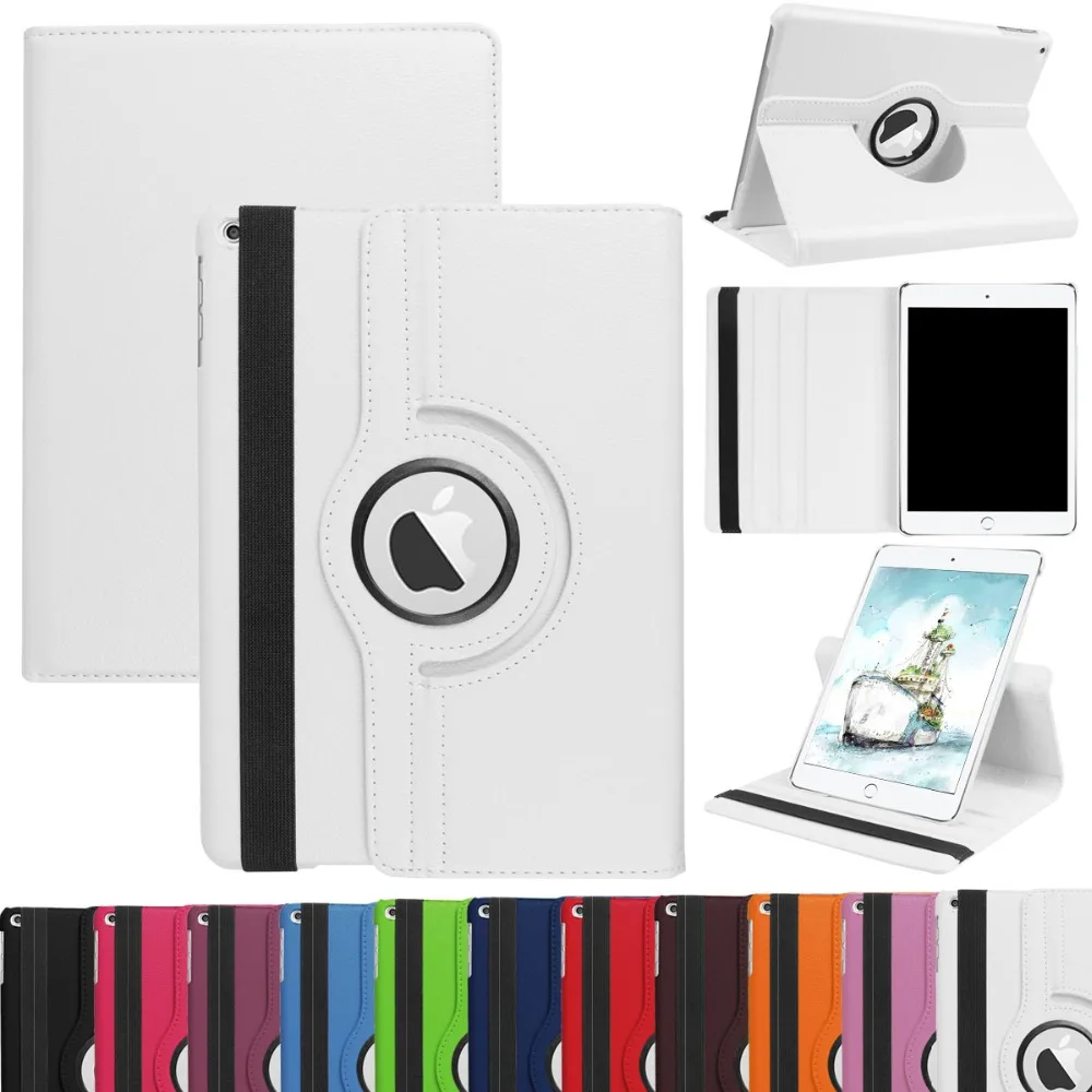 

For iPad mini1 mini 2 mini 3 7.9'' PU Leather Case Cover 360 Degree Rotating Stand Smart Flip Cover A1432 A1454 For mini 3 2 1