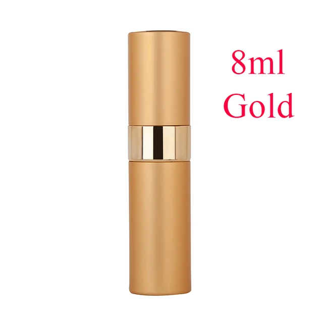 5-20ML metal aluminum Portable Refillable Perfume Bottle Cosmetic Container Empty Spray Atomizer Travel Sub-Bottle liner glass 8ML Gold  spray
