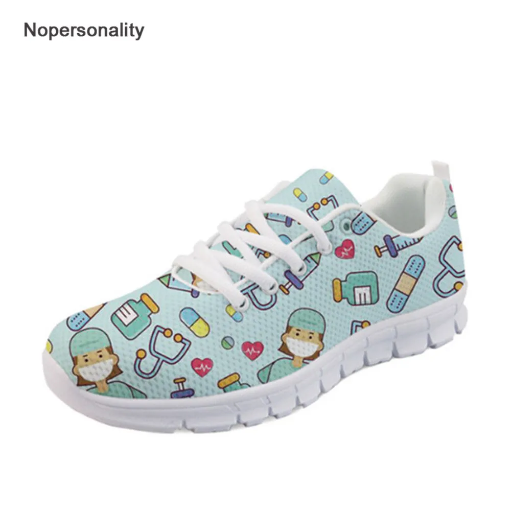 

Women Sneakers Shoes Ladies Casual Flats Shoes Cartoon Cute Nurse Prints Girls Doctor Comfortable Breathable Walking Shoes