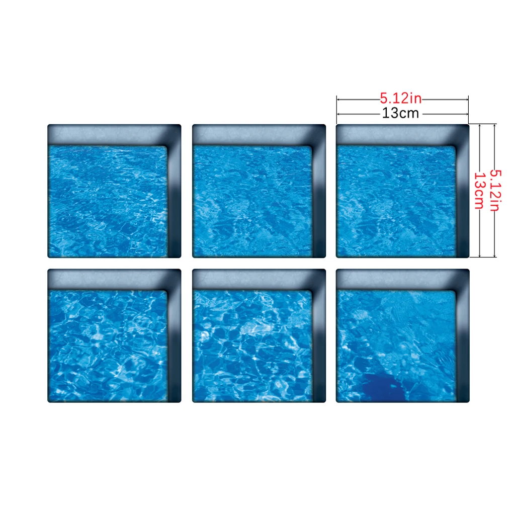 12PCS 3D Effect Waterproof Anti-slip Bathtub Stickers Safety Bath Shower Treads for Bathroom