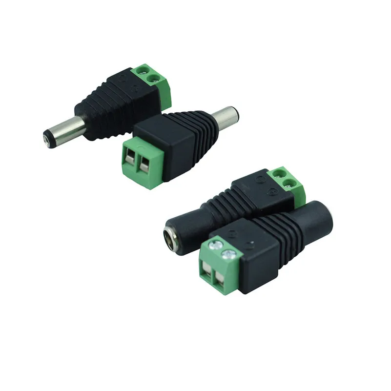 

100pcs/lot DC connector 2.1*5.5mm Male female DC Power Jack socket Plug Connector for 3528/5050/5730 led strip CCTV cameras