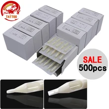 500 шт. белый Смешанные Ассорти стерильные одноразовые иглы татуировки Советы иглы трубка для татуировки Machine Gun