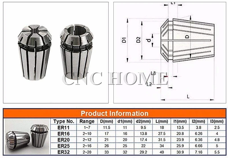 Пружинная Цанга из стали ER11 гаечный ключ гайки патрона для фрезерных