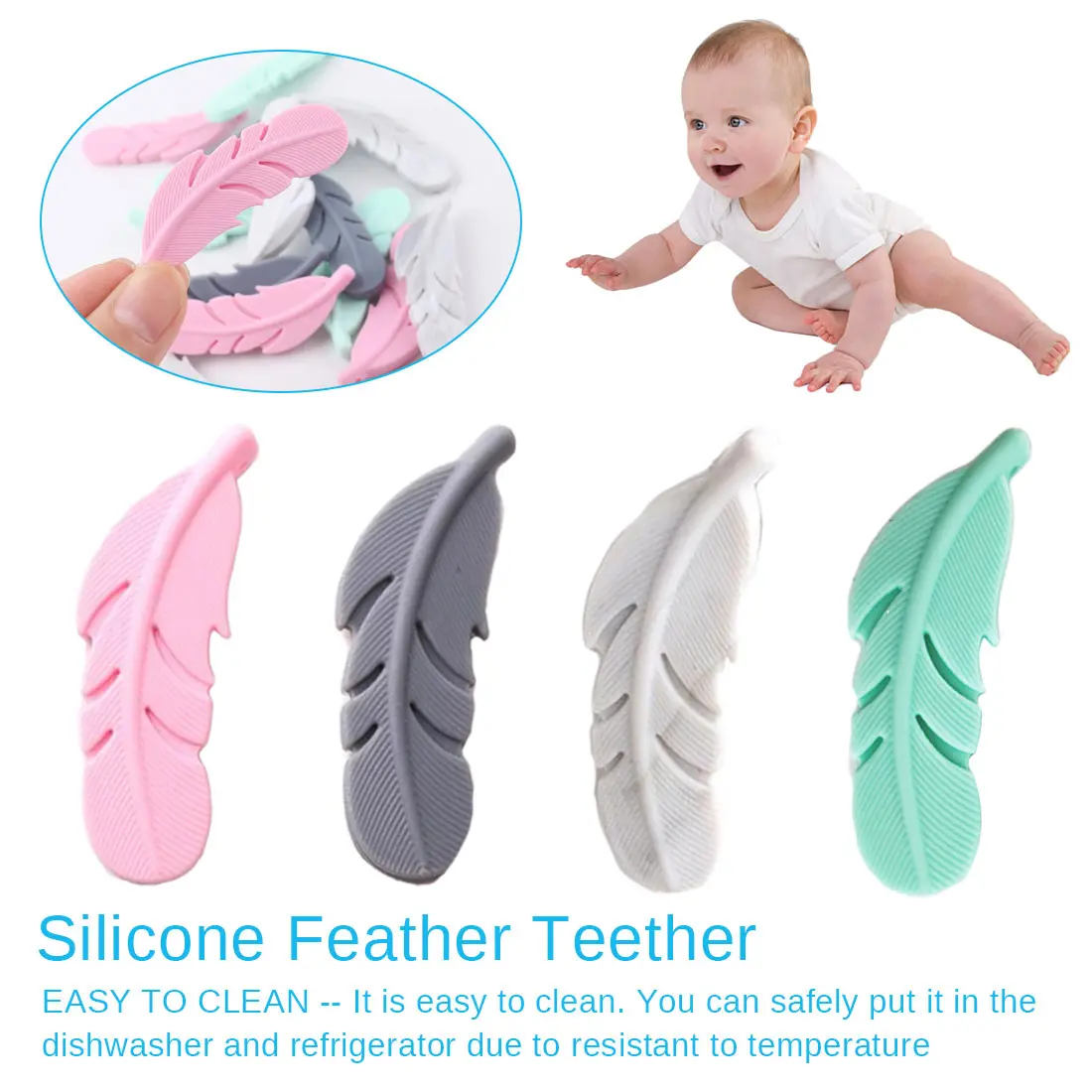 

Silicon Beads Baby Teething Silicone Rodent 1pc Silicone Feather Beads Tiny Rod Free Silicone Teethers Baby Toys