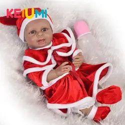 KEIUMI 2018 Новый Reborn Baby Menina 19 дюймов Реалистичные Полный силиконовые куклы Reborn прекрасная черная кожа принцесса для детей Рождественский