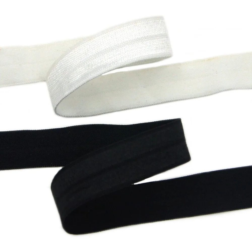 

10yards 25mm Wide Fold Over Elastic FOE Trim Spandex Sewing Band Yards Satin Webbing Knitted DIY