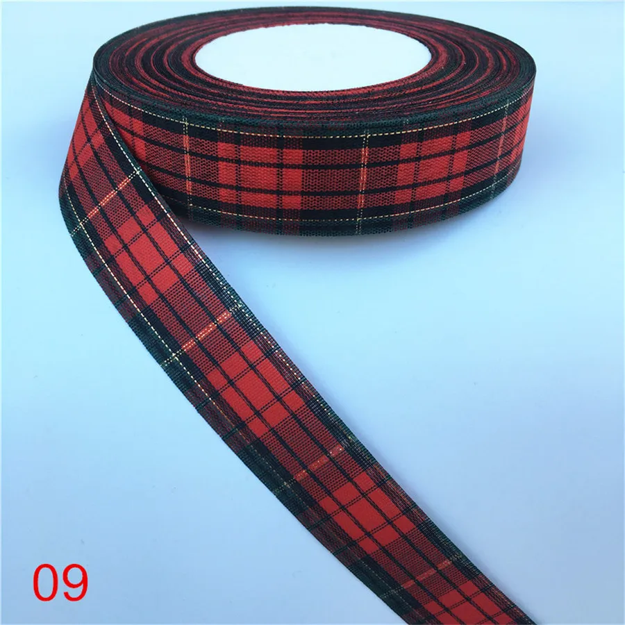 5 ярдов 25 мм красная решетка печать корсажная лента банты Рождественская вечеринка подарок декор ремесло