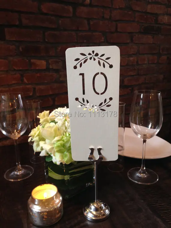 floral laser cut table numbers wedding place settings personalized