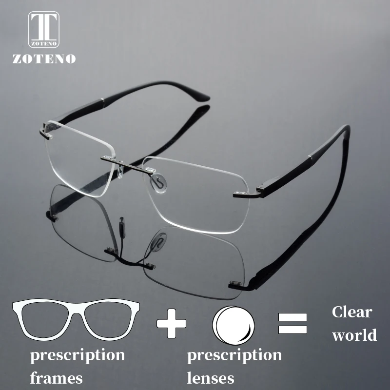 Rimless Prescription Eyewear Men Progressive Multifocal Photochromic