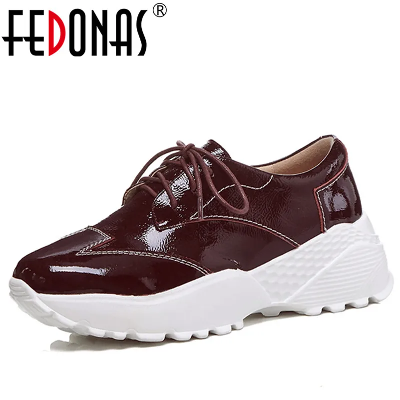 

FEDONAS New Women Shoes Flats Heels Platforms Fashion Genuine Leather Shoes Woman Female Lace Up Retro Comfort Casual Shoes