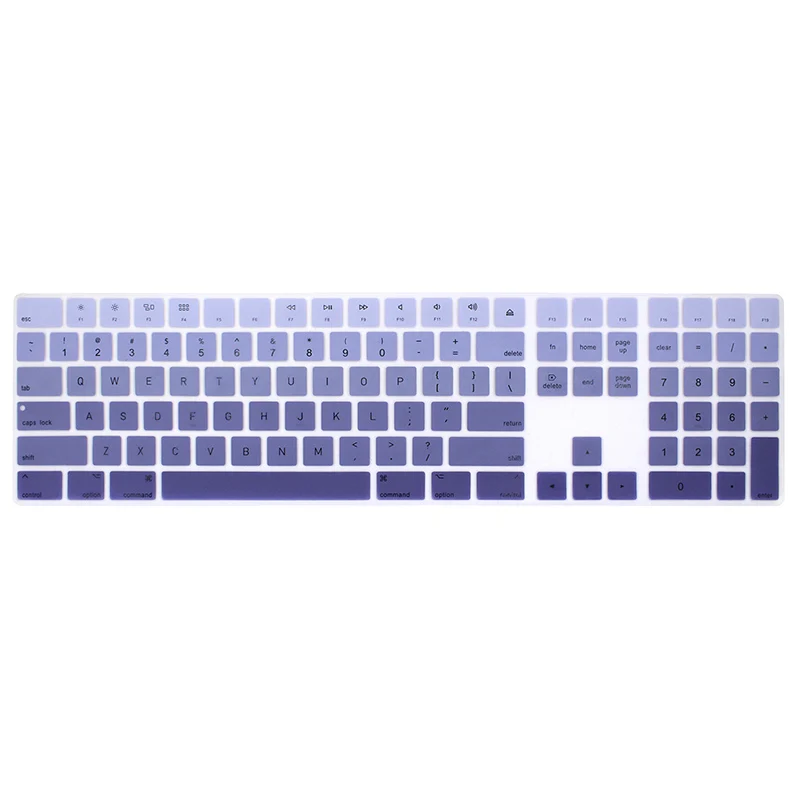 HRH силиконовый чехол для клавиатуры, защитная клавиатура для Apple Magic Keyboard с цифровой клавиатурой A1843 MQ052LL/A, выпущена в году - Цвет: Ombre Deep Purple