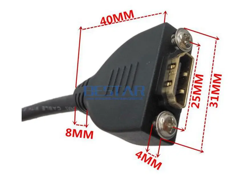 (100 шт./лот) HDMI Панель-крепление кабеля, 1.4 В HDMI Панель крепление кабеля с Шурупы мужчин и женщин HDMI Расширение адаптер 50 см 1 м 1.5 м