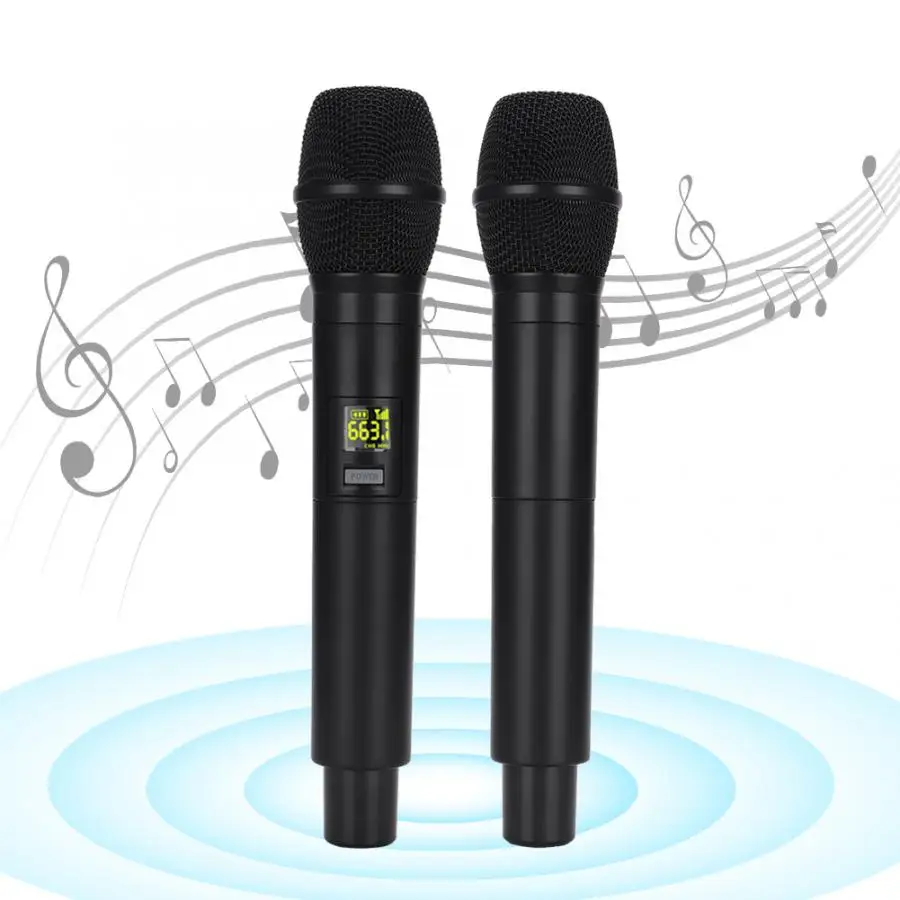 

Rechargeable UHF Handheld Wireless Professional Microphone with Mini Bluetooth Receiver Support Battery Performance Microphone