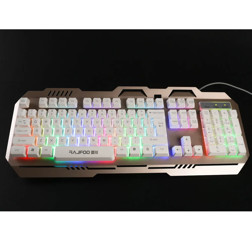 

Colorful LED Backlight Multimedia 104 Keys Computer Gaming Keyboard Teclado USB Wired Illuminated Gaming Keyboard Waterproof #A