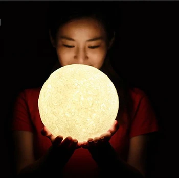 

Jiguoor Diameter 3D Print Moon Lamp USB LED Night Light Moonlight Gift Touch Sensor Color Changing Night Lamp Home Decor