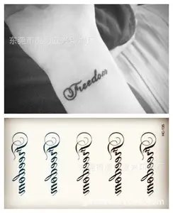 Боди-арт, сексуальные водонепроницаемые Временные татуировки для мужчин и женщин, простые 3d буквы, маленькие татуировки, наклейки, оптовая продажа HC1135 - изображение