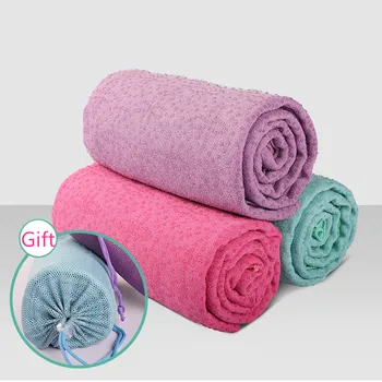 

Yoga Mat Towel Silica Gel Non Slip Absorption Breathable Portable Sports Yoga Blanket Pilates Cover Soft Microfiber Yoga Towel