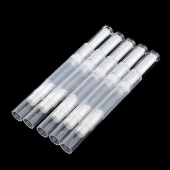 

5Pcs 3ml Empty Twist Pen Lip Gloss Nail Polish Eyelashes Tubes Cosmetic Containers with Brush Clear/Gold/White/Silver/Pink