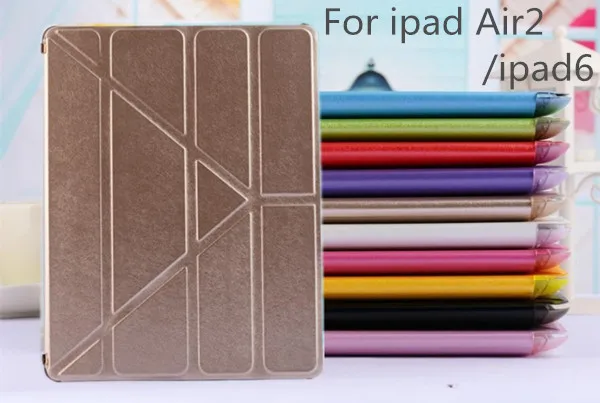 

Ultrathin Case For Apple iPad Air2 Transformer Fold Flip Cover For Ipad 6 Transparent Matte Back Cover Smart Sleep Function+film
