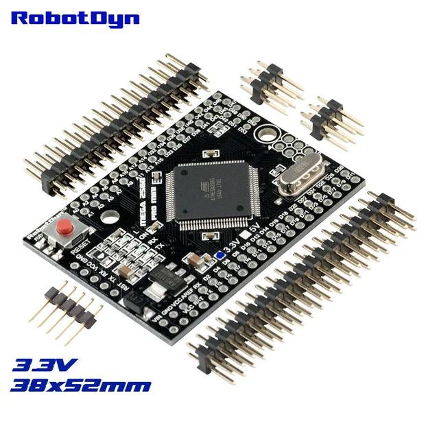 Mega 2560 PRO MINI 3.3V, ATmega2560 16AU, with male pinheaders ...