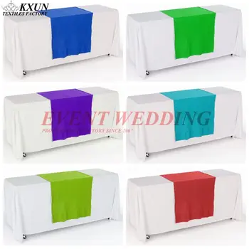 

1pcs Sold 90"x132" Poly Rectangle Table Cloth Include Top Table Runner For Wedding Event Party Festival Decoration