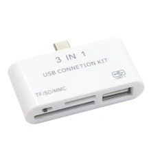Glylezee TF/SD/MMC 3 in 1 Smart OTG Memory Card Reader for Computer Desktop Cellphone for Samsung Free Shipping