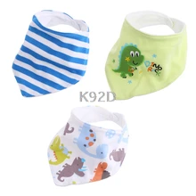 Треугольный головной платок для маленьких девочек и мальчиков, бандана, нагрудники, слюнявчик, 3 шт./компл., N06