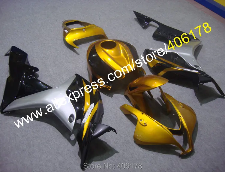 Обтекатели для мотоцикла под давлением Honda 2007 CBR600RR 2008 CBR-600RR черные золотые детали