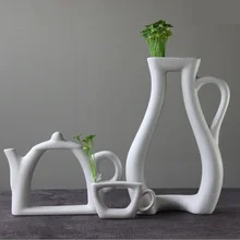 Современный творческий Керамика Чай комплект Форма вазы декоративные фарфоровые Книги по искусству и Ремесло Украшение Интимные аксессуары для дома и офиса